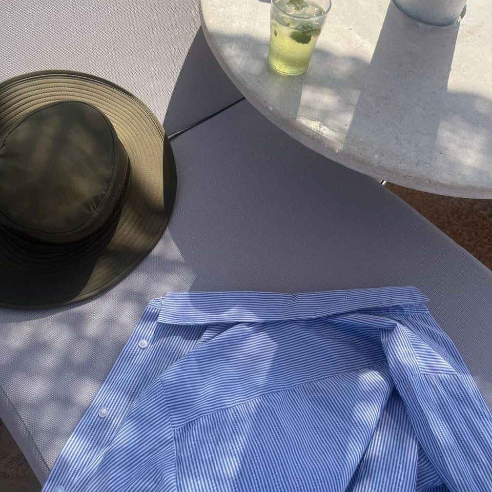 Navy Blue Striped 3-in-1 chemise