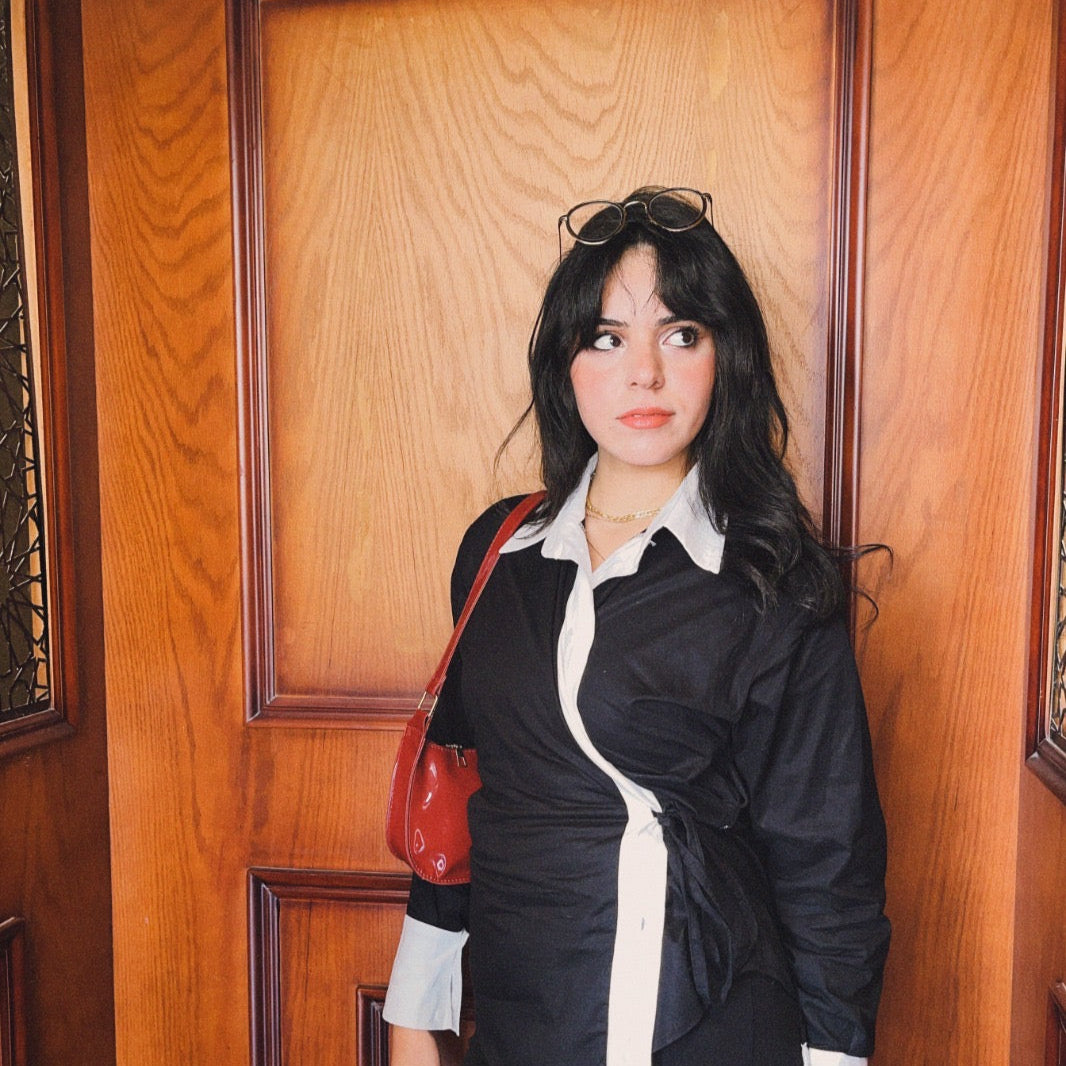 Black with white edges 3-in-1 chemise