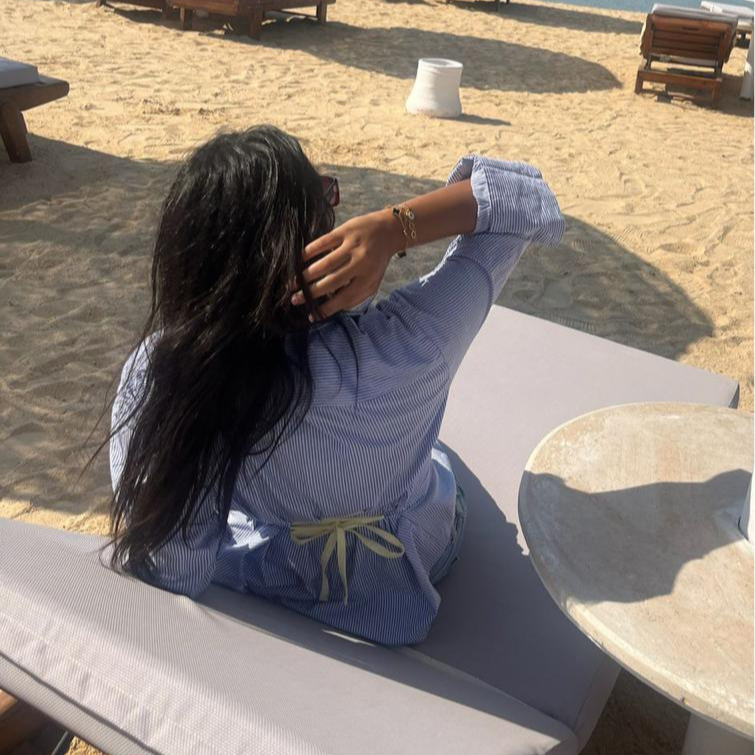 Navy Blue Striped 3-in-1 chemise