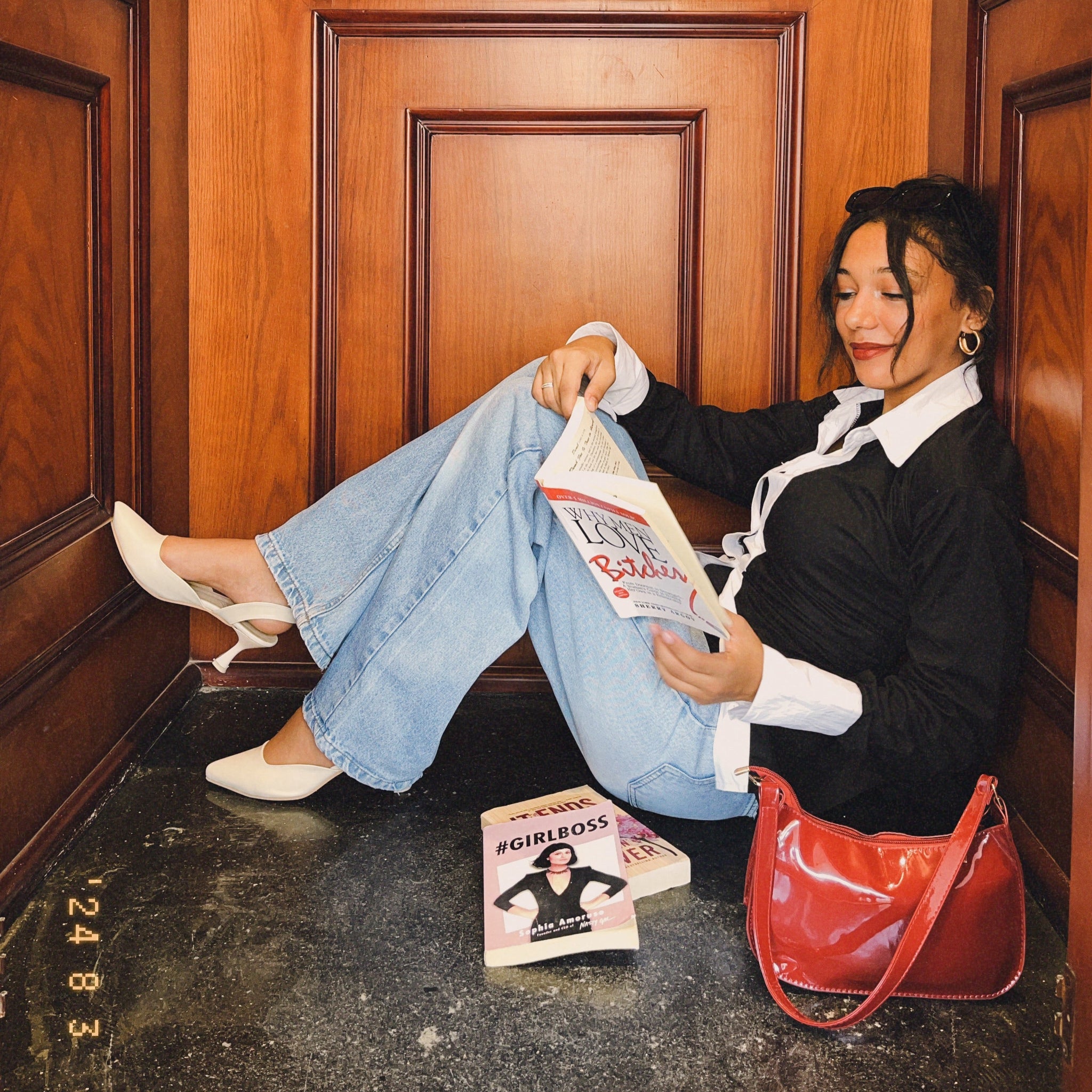 Black with white edges 3-in-1 chemise