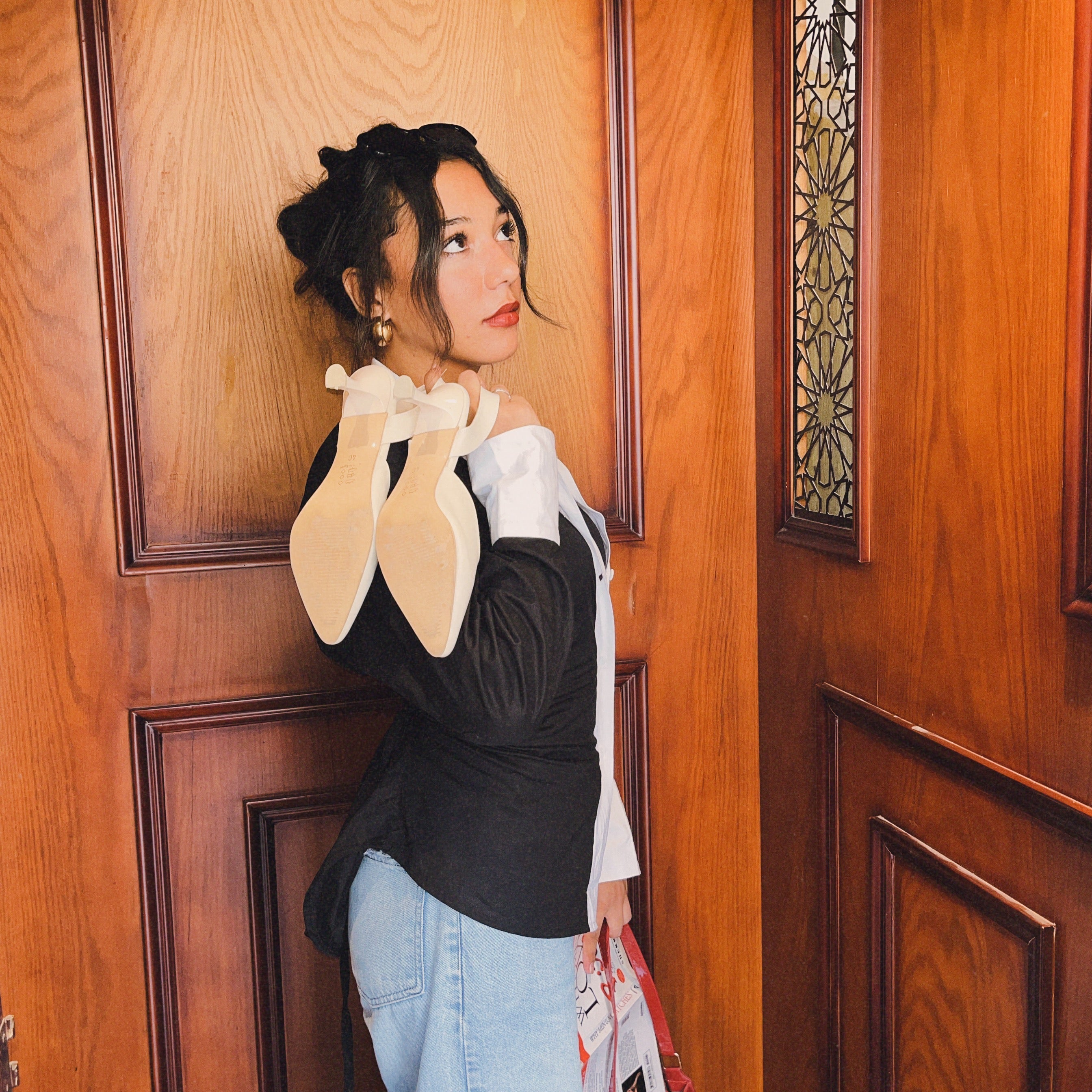 Black with white edges 3-in-1 chemise