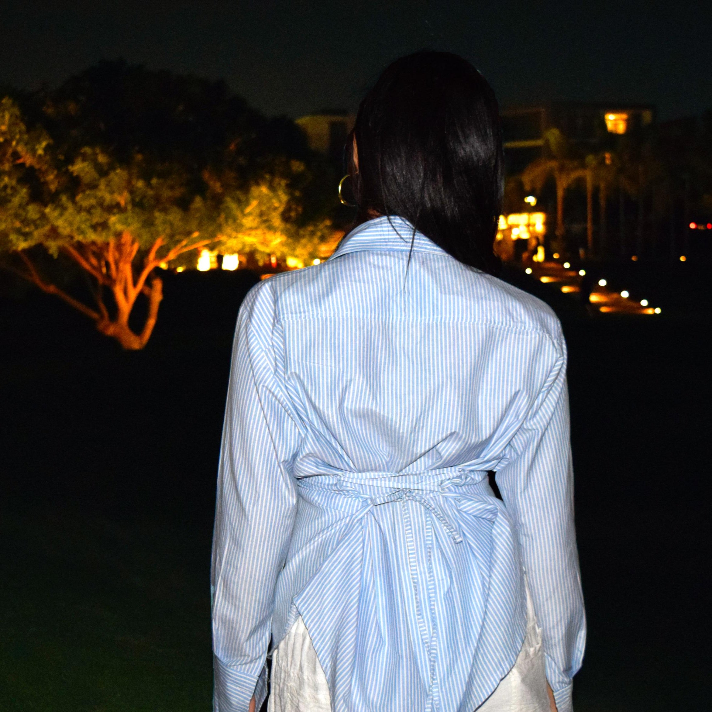 Light Blue Striped 3-in-1 chemise