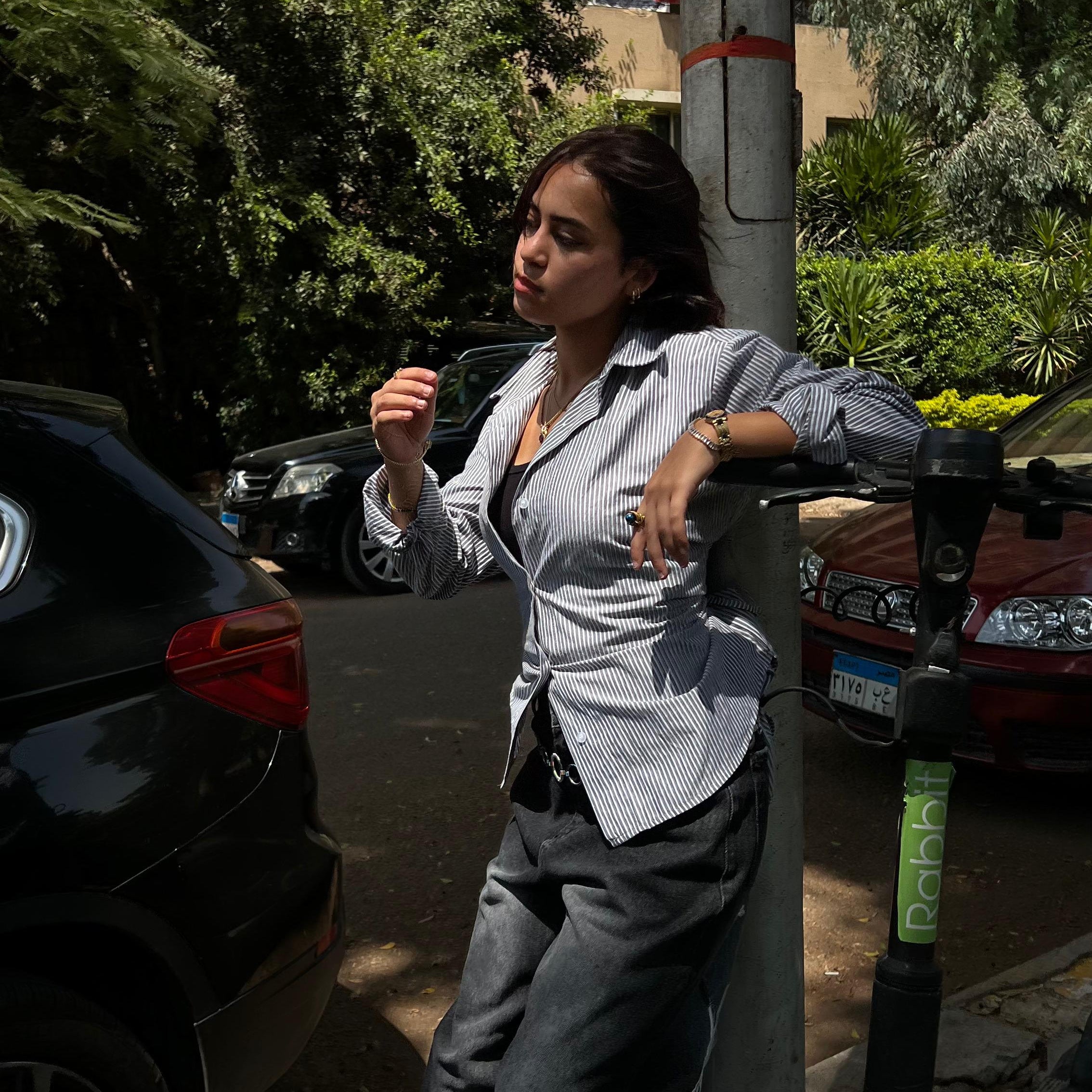 Gray Striped 3-in-1 chemise