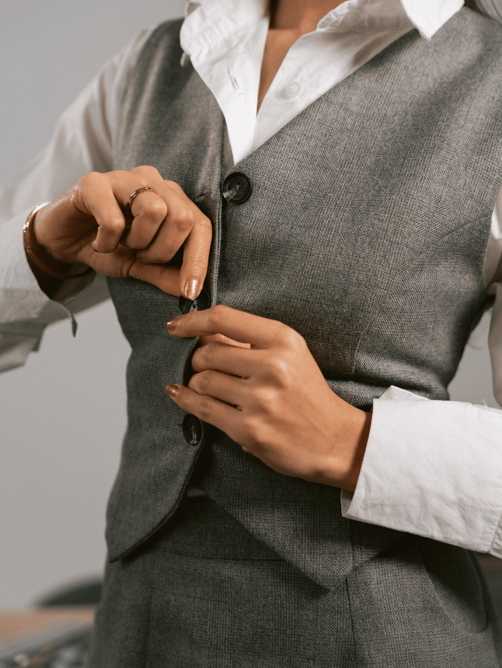 CLASSIC GREY VEST-SKIRT SET