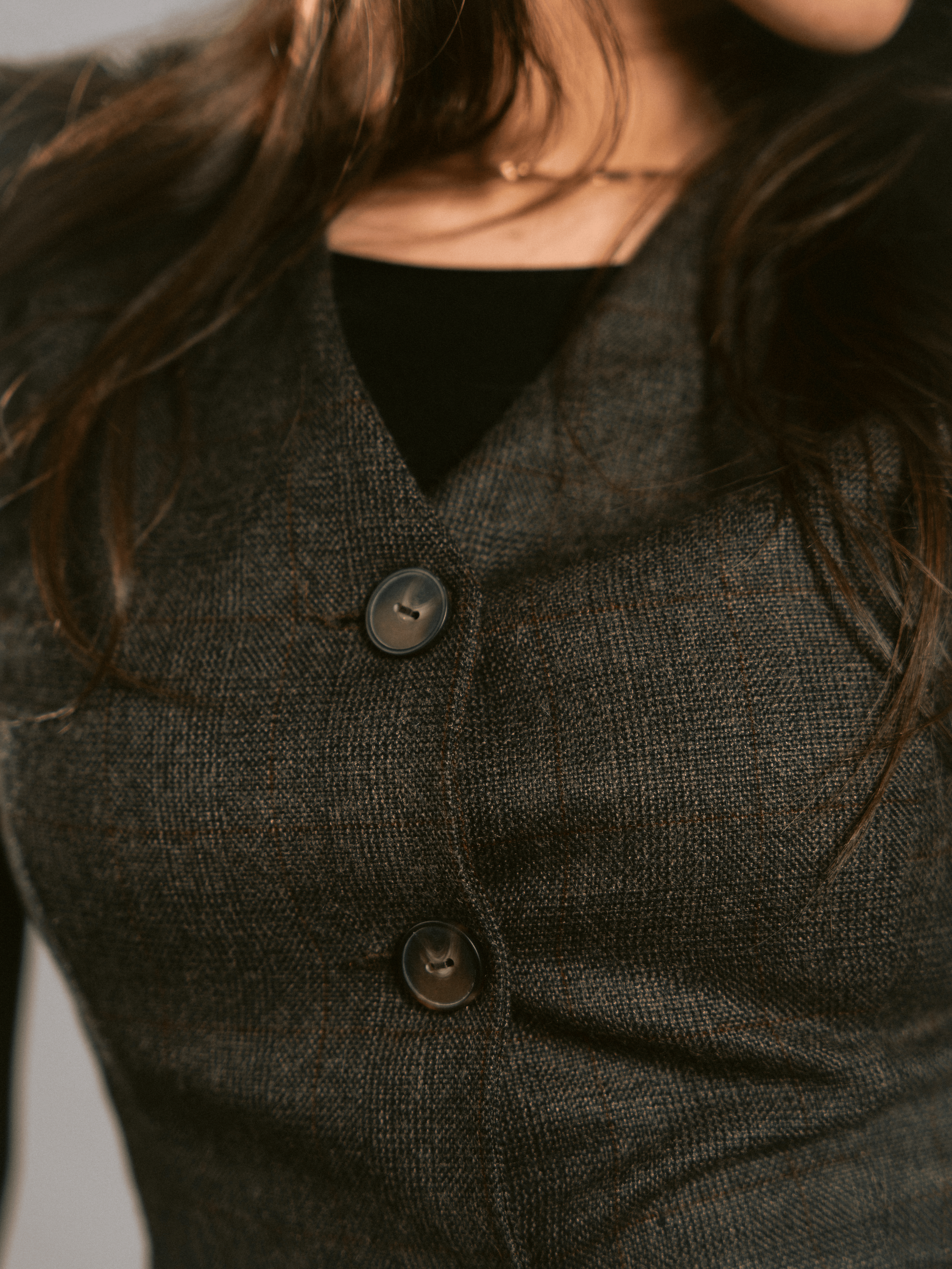 ESPRESSO BROWN VEST-SKIRT SET