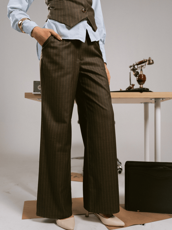 AMBER BROWN STRIPED PANTS