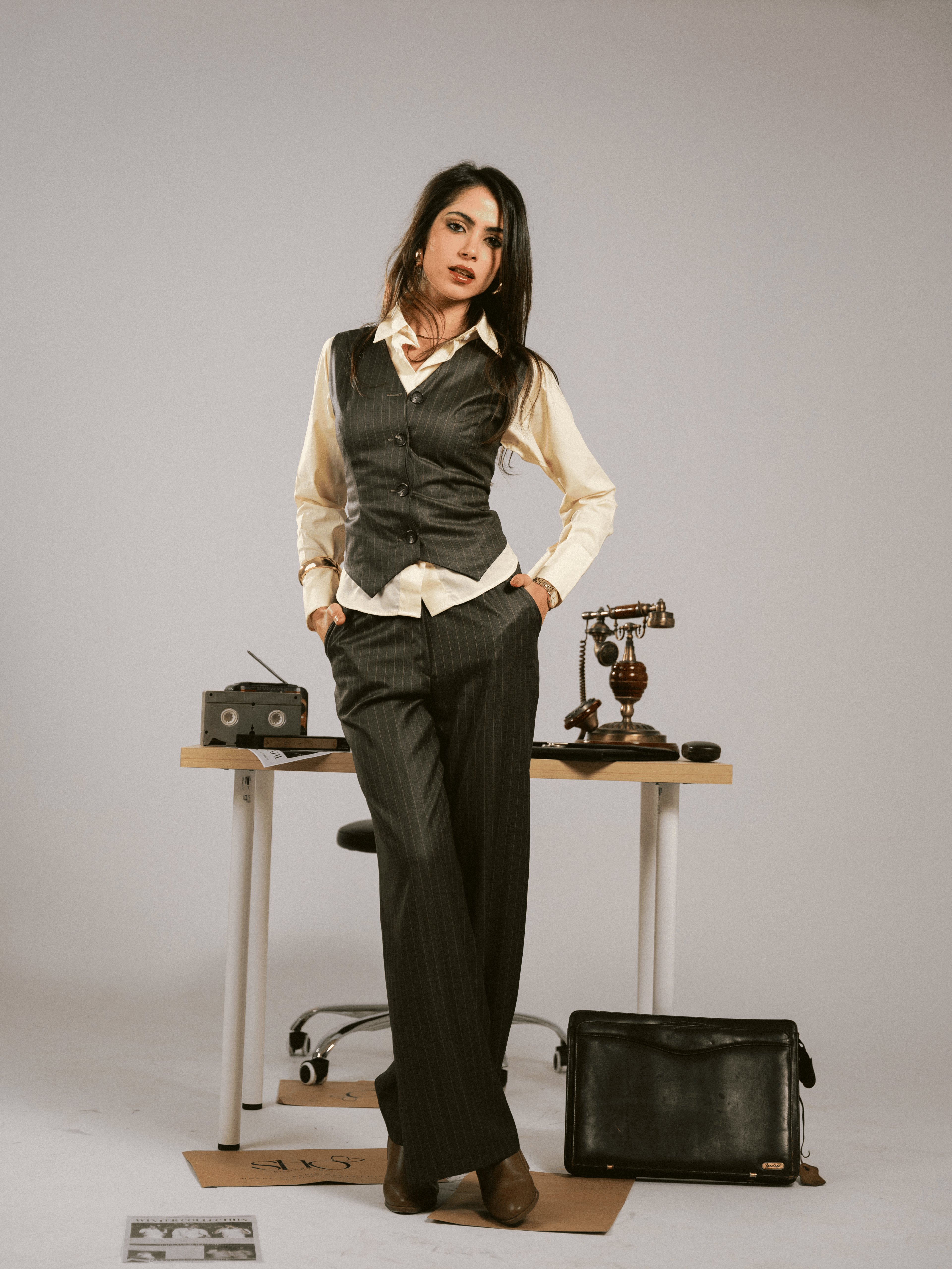 ASH OLIVE STRIPED VEST