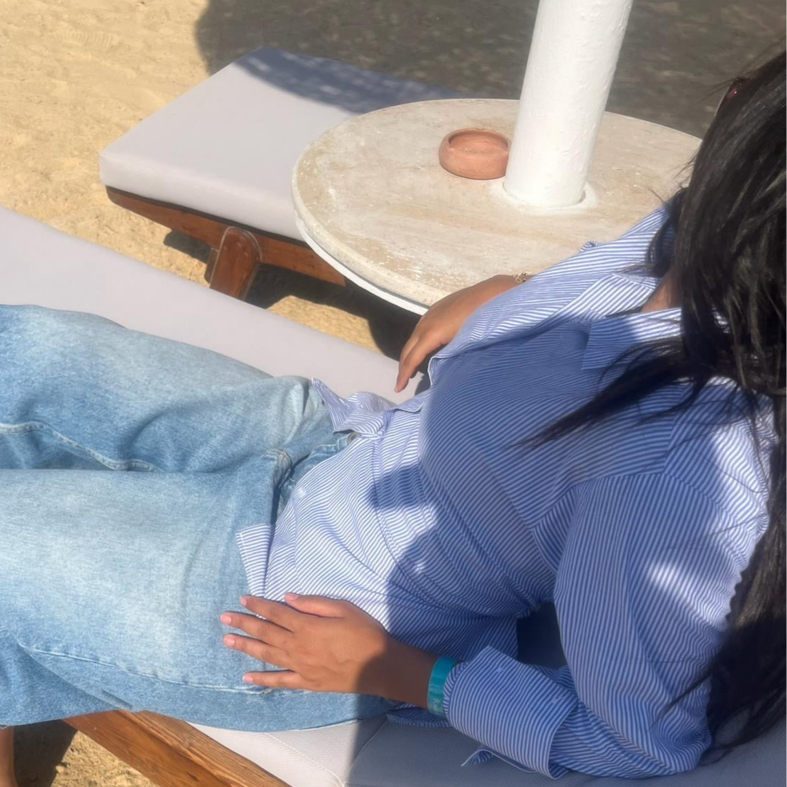 Navy Blue Striped 3-in-1 chemise