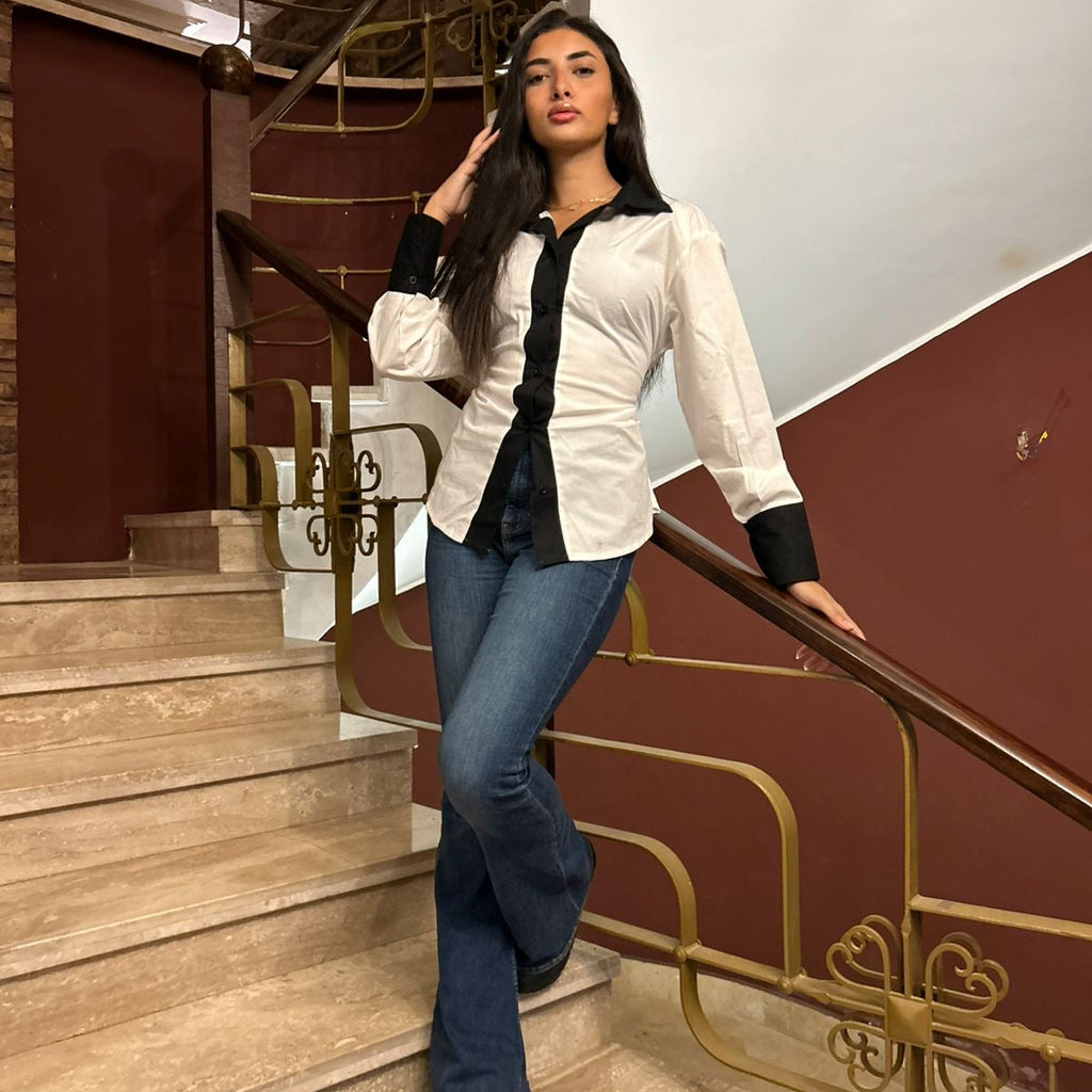 White with Black Edges 3-in-1 chemise