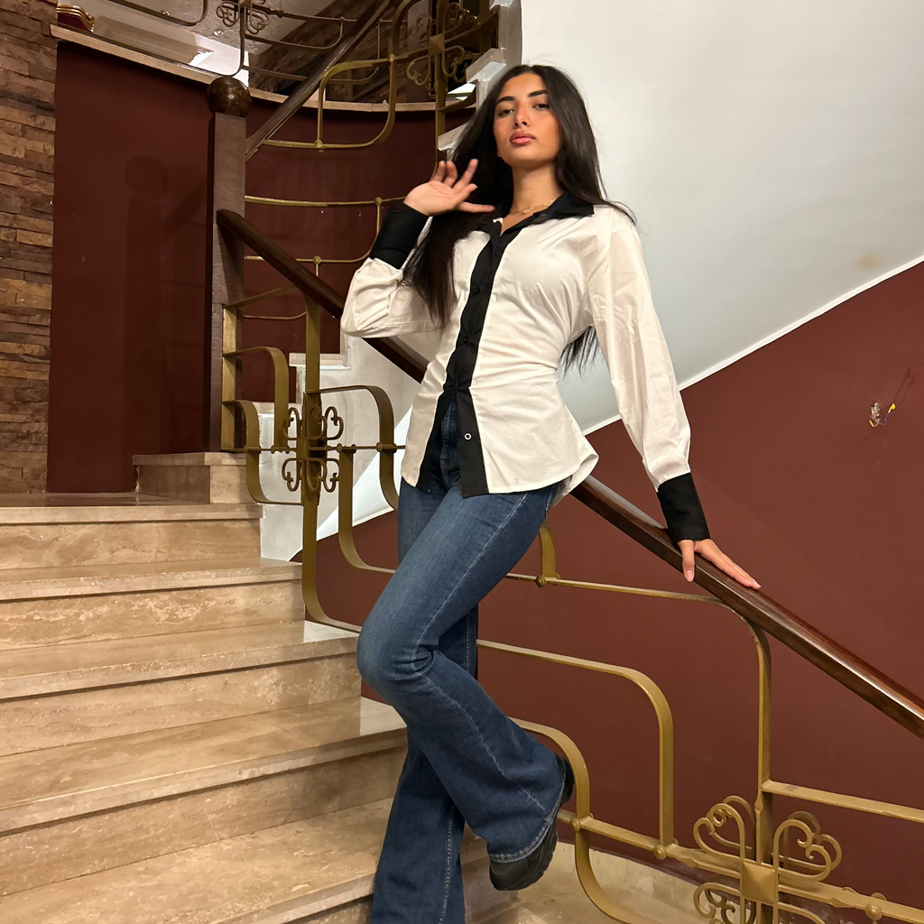 White with Black Edges 3-in-1 chemise